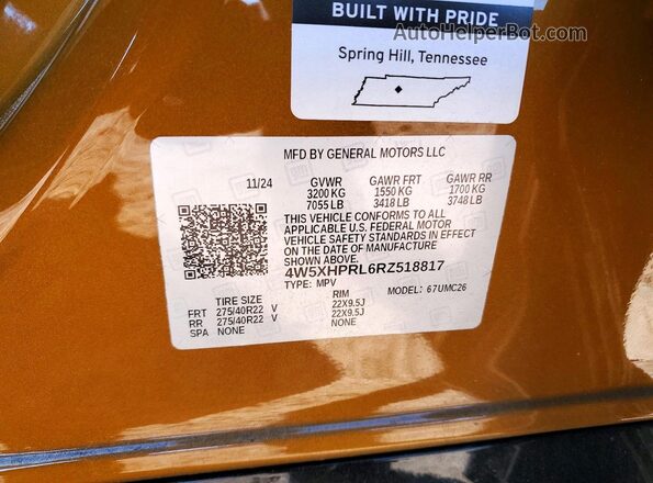 4W5XHPRL6RZ518817 2024 ACURA ZDX Gold Vista interior de 360 grados
