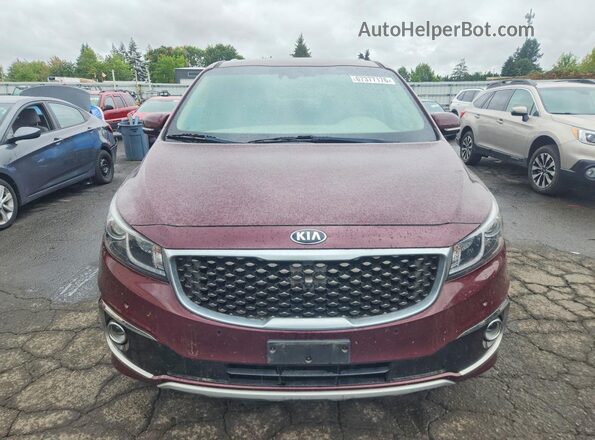 KNDME5C14G6117284 2016 KIA SEDONA Red Вид ззаду