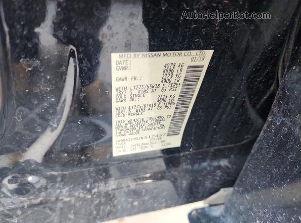 1N6BA1F4XJN517457 2018 NISSAN TITAN Черный Вид наклейки с VIN-кодом