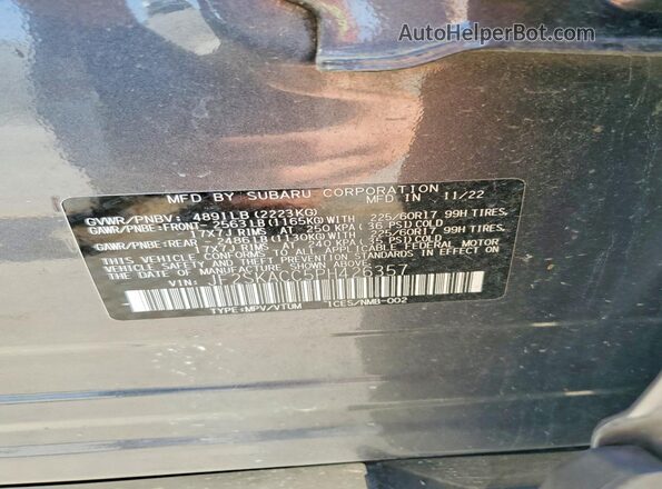 JF2SKACC5PH426357 2023 SUBARU FORESTER Gray Widok wnętrza 360 stopni