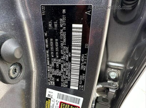 5TDKDRBH1PS008667 2023 TOYOTA HIGHLANDER Gray Սալոնի հետևի տեսք