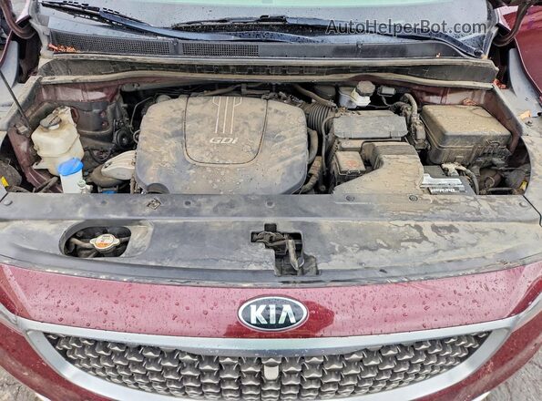 KNDME5C14G6117284 2016 KIA SEDONA Red Вид підкапотного простору