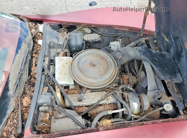 1Z37L7S432548 1977 CHEVROLET CORVETTE Красный Вид подкапотного пространства