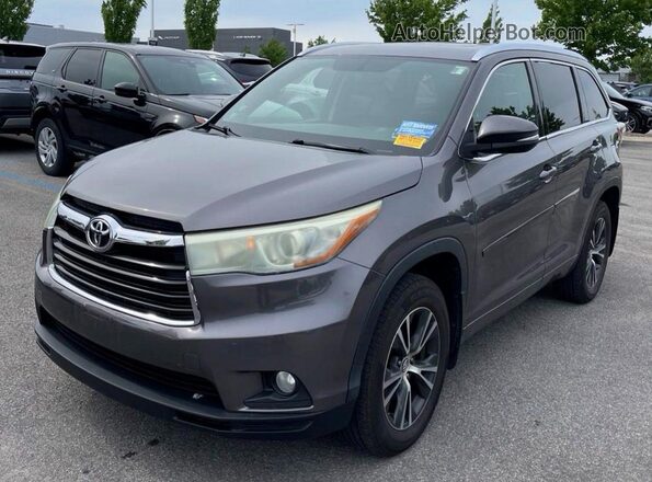 5TDJKRFH9GS284980 2016 TOYOTA HIGHLANDER Gray Rear right