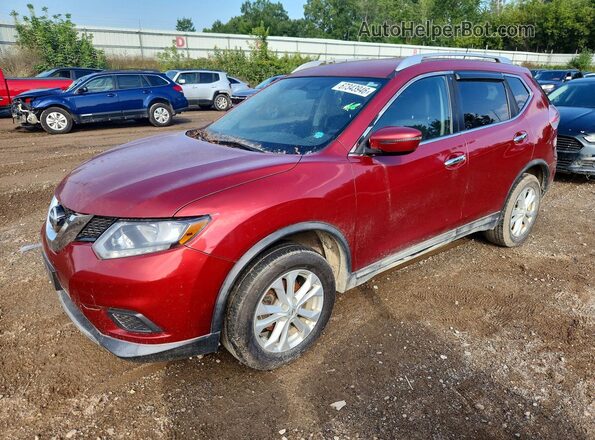 KNMAT2MV8GP701772 2016 NISSAN ROGUE Красный Задняя левая четверть