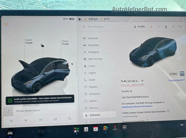 7SAYGDEF6RF022203 2024 TESLA MODEL Y Серый Вид щитка приборов