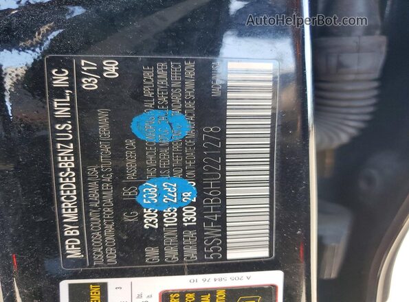 55SWF4HB6HU221278 2017 MERCEDES-BENZ C Black Вид підкапотного простору