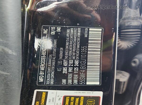 55SWF4JB0GU101355 2016 MERCEDES-BENZ C Black Vista del compartimento del motor