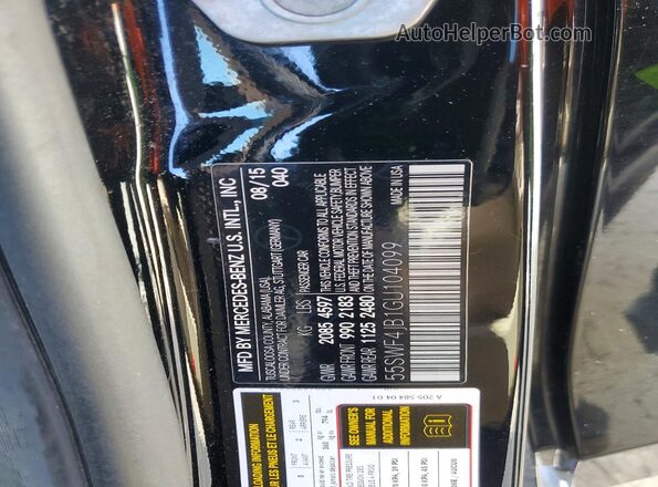 55SWF4JB1GU104099 2016 MERCEDES-BENZ C Black Widok komory silnika