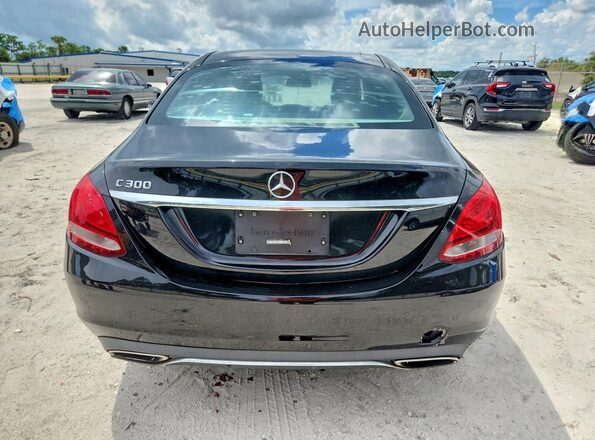 55SWF4JB2GU128489 2016 MERCEDES-BENZ C Черный Вид сзади