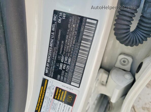 55SWF4JB4GU173322 2016 MERCEDES-BENZ C White Вид підкапотного простору