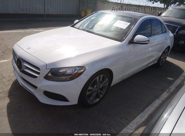 55SWF4JB4HU214419 2017 MERCEDES-BENZ C-CLASS White Առջևի ձախ երեք քառորդ տեսարան
