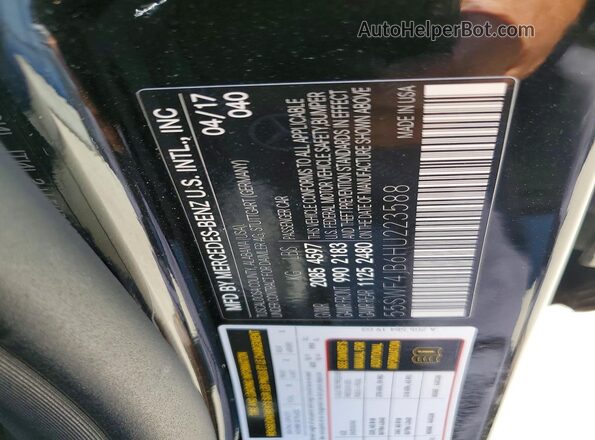55SWF4JB6HU223588 2017 MERCEDES-BENZ C Black Vista de la etiqueta del VIN