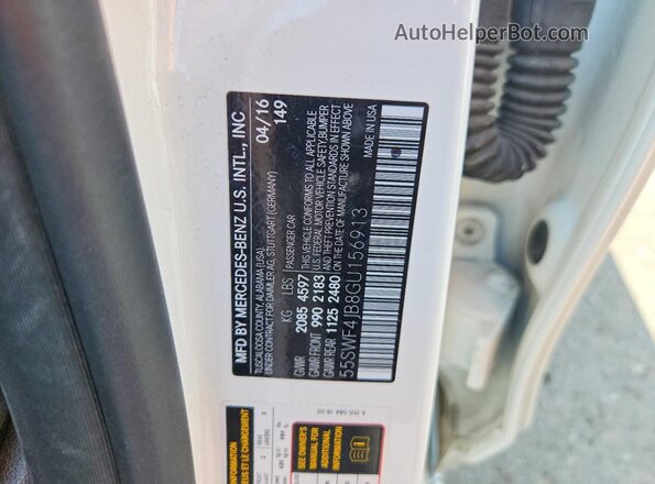 55SWF4JB8GU156913 2016 MERCEDES-BENZ C White Вид підкапотного простору
