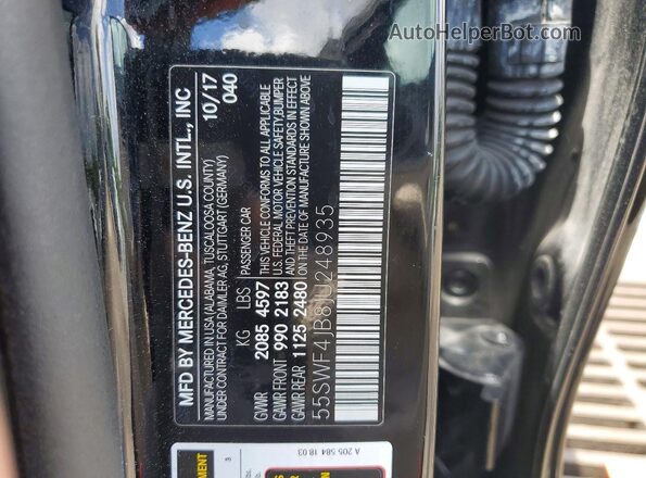 55SWF4JB8JU248935 2018 MERCEDES-BENZ C Black Вид підкапотного простору