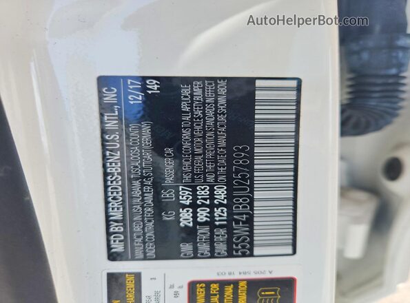 55SWF4JB8JU257893 2018 MERCEDES-BENZ C Белый Вид подкапотного пространства