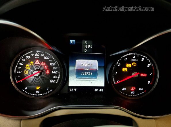 55SWF4JB9GU113505 2016 MERCEDES-BENZ C Silver Вид щитка приладів