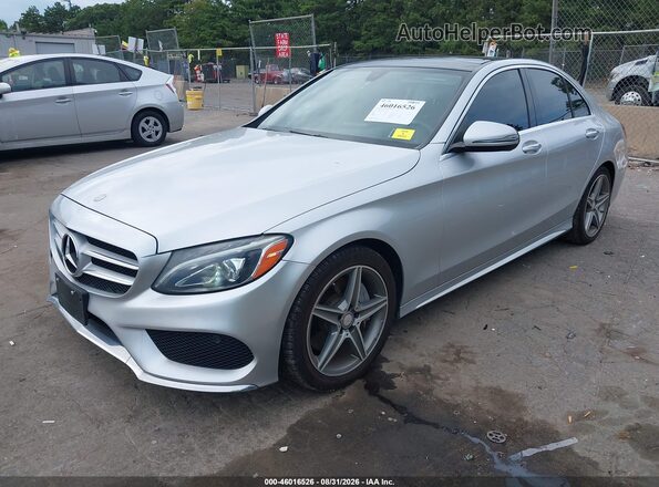 55SWF4JB9GU173364 2016 MERCEDES-BENZ C-CLASS Silver Առջևի ձախ երեք քառորդ տեսարան