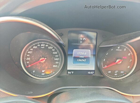 55SWF4KB0GU156080 2016 MERCEDES-BENZ C White Вид щитка приладів