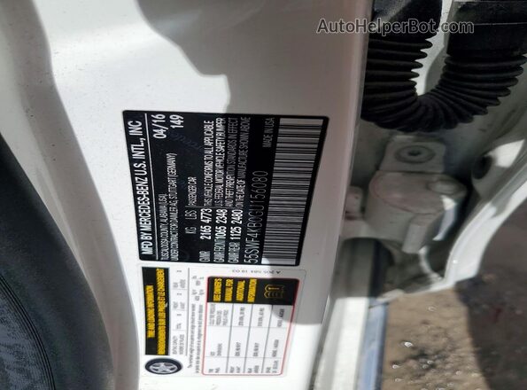 55SWF4KB0GU156080 2016 MERCEDES-BENZ C White Вид підкапотного простору