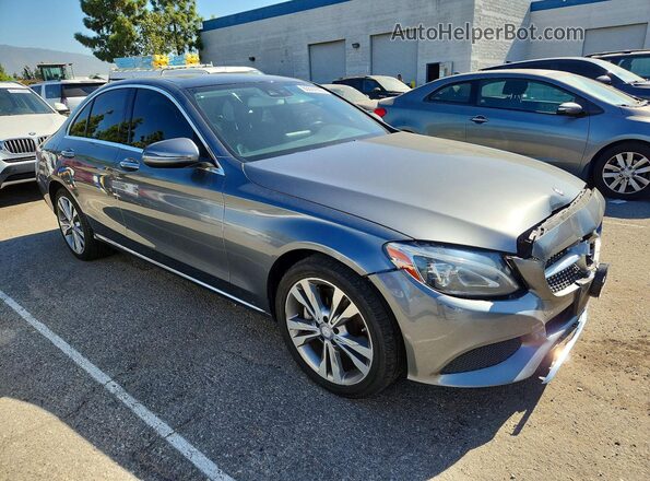 55SWF4KB0HU208731 2017 MERCEDES-BENZ C Gray Delantero derecho