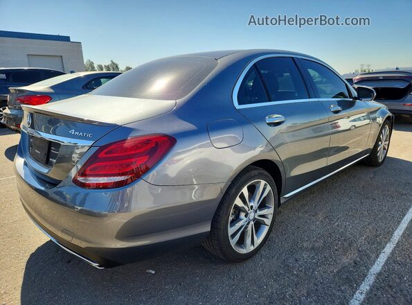55SWF4KB0HU208731 2017 MERCEDES-BENZ C Gray Trasero derecho