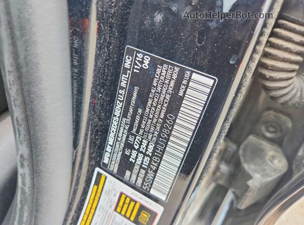 55SWF4KB1HU198260 2017 MERCEDES-BENZ C Black Vista de la etiqueta del VIN