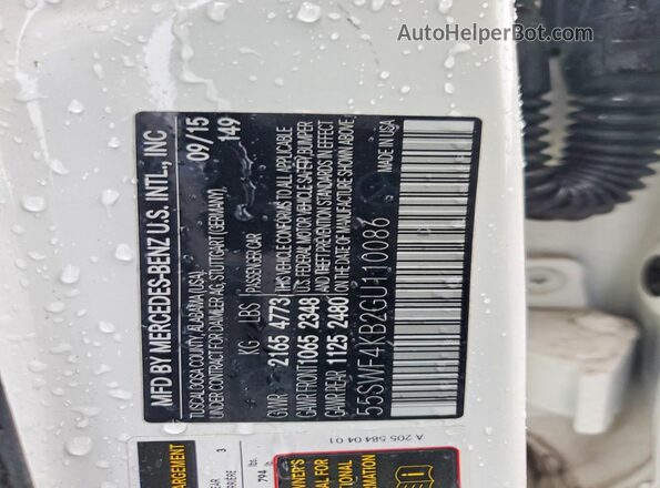 55SWF4KB2GU110086 2016 MERCEDES-BENZ C White Vista del compartimento del motor