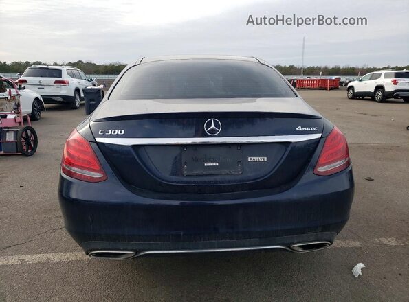 55SWF4KB2HU203840 2017 MERCEDES-BENZ C Blue Widok z tyłu