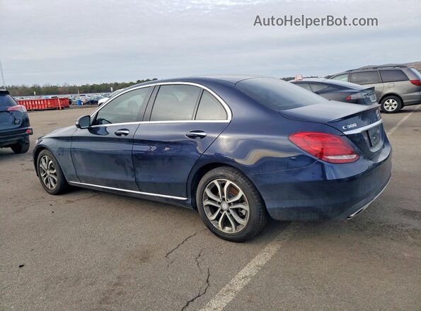 55SWF4KB2HU203840 2017 MERCEDES-BENZ C Blue Tył lewy
