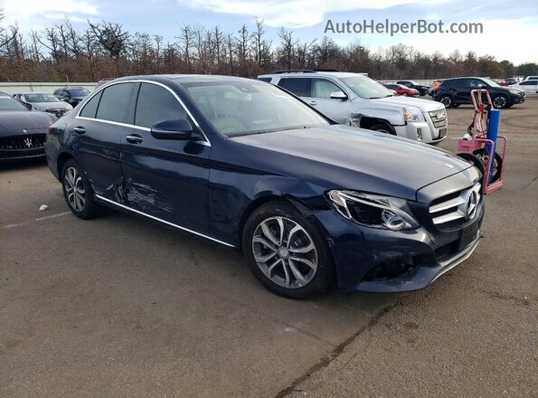 55SWF4KB2HU203840 2017 MERCEDES-BENZ C Blue Przód prawy