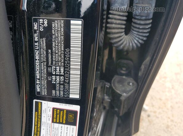 55SWF4KB2JU259606 2018 MERCEDES-BENZ C Black Շարժիչի բաժամունքի տեսք