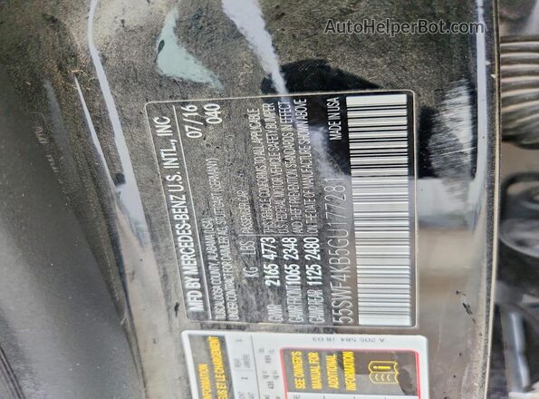 55SWF4KB5GU177281 2016 MERCEDES-BENZ C Black VIN sticker view