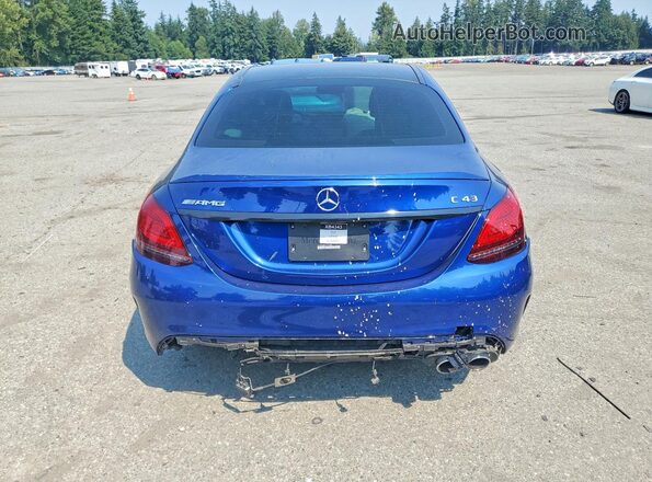 55SWF6EB1LU324343 2020 MERCEDES-BENZ C Blue უკანა ხედი