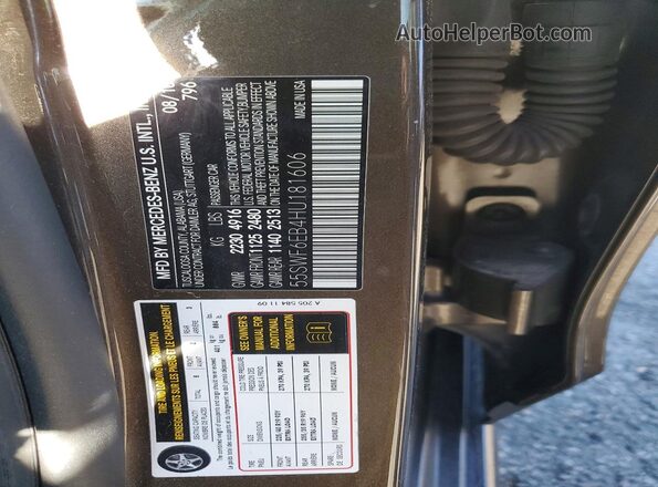 55SWF6EB4HU181606 2017 MERCEDES-BENZ C Brown Vista de la etiqueta del VIN