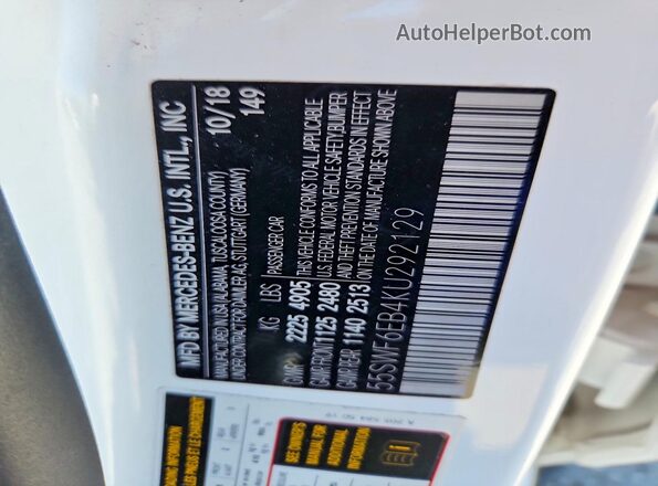 55SWF6EB4KU292129 2019 MERCEDES-BENZ C Белый Вид подкапотного пространства