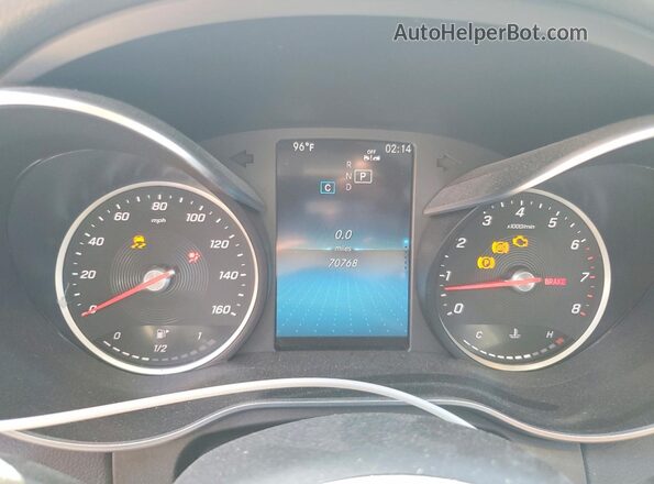 55SWF8DB1KU298919 2019 MERCEDES-BENZ C White Вид щитка приладів