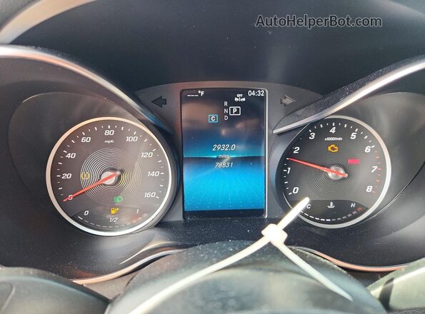 55SWF8DB2KU292403 2019 MERCEDES-BENZ C Blue Вид щитка приладів