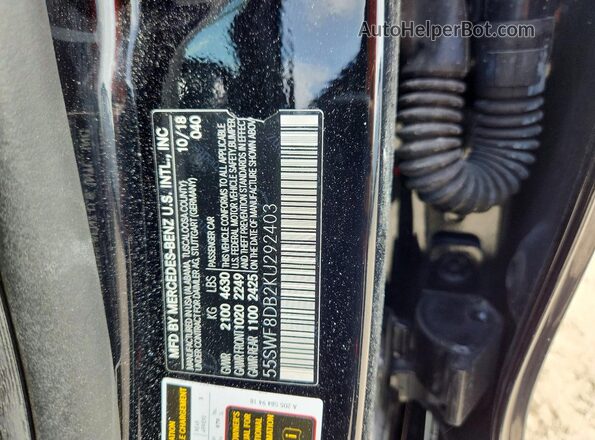 55SWF8DB2KU292403 2019 MERCEDES-BENZ C Blue Вид підкапотного простору