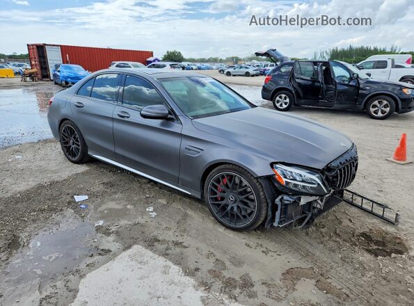55SWF8HB2KU316208 2019 MERCEDES-BENZ C Gray Delantero derecho
