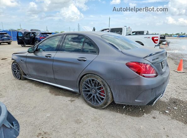 55SWF8HB2KU316208 2019 MERCEDES-BENZ C Gray Trasero izquierdo