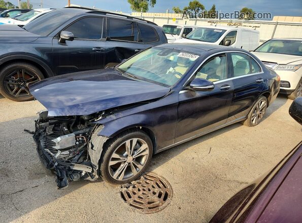 55SWF4JB9GU149887 2016 MERCEDES-BENZ C-CLASS Blue Tył lewy