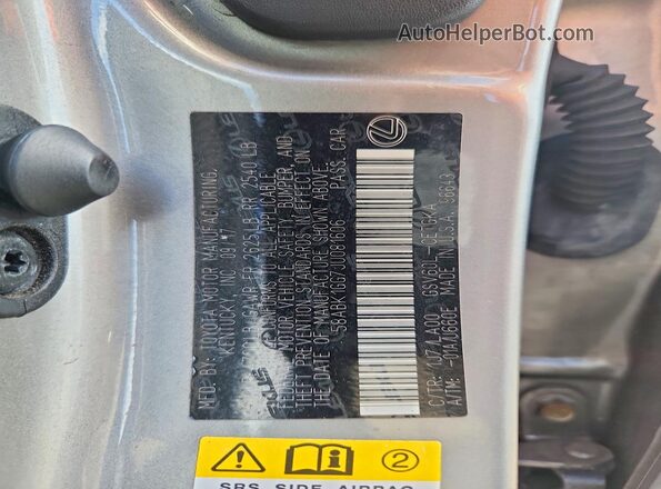 58ABK1GG7JU081606 2018 LEXUS ES Silver Widok komory silnika