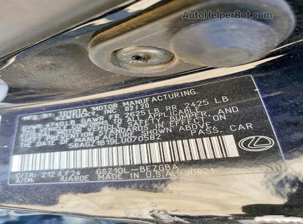58AGZ1B19LU070582 2020 LEXUS ES Черный Вид подкапотного пространства