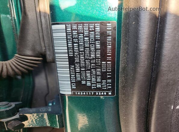 3VW517AT3HM816369 2017 VOLKSWAGEN BEETLE Зеленый Вид наклейки с VIN-кодом