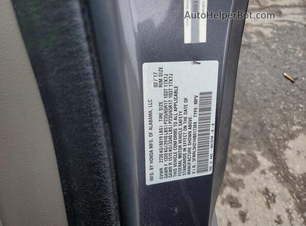 5FNRL5H21HB017369 2017 HONDA ODYSSEY Gray სალონის 360-გრადუსიანი ხედი