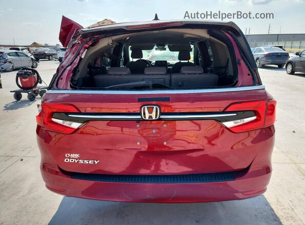 5FNRL6H54NB005650 2022 HONDA ODYSSEY Red უკანა ხედი