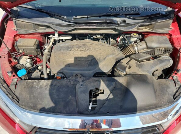 5FNRL6H54NB005650 2022 HONDA ODYSSEY Red ძრავის განყოფილების ხედი