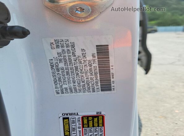 5FNRL6H68RB075635 2024 HONDA ODYSSEY White VIN კოდის სტიკერის ხედი