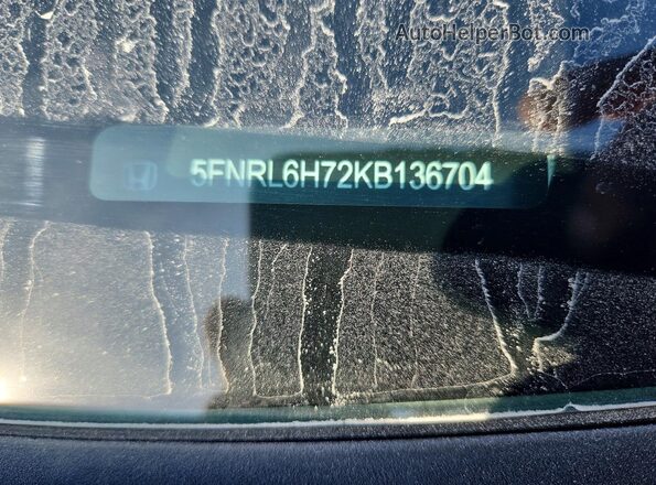 5FNRL6H72KB136704 2019 HONDA ODYSSEY Gray Вид наклейки з VIN-кодом